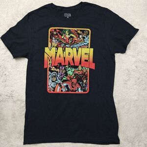 Marvel Comics Graphic Print T-Shirt Men's M Black Retro Superhero